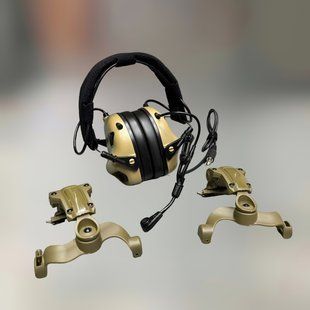 Наушники Earmor M32 Mod3 c креплением на шлем HD-ACC-08, активные, со съёмным микрофоном и гарнитурой, Койот 244822-244391 фото
