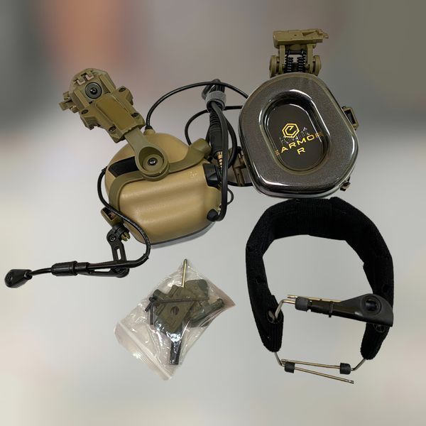 Навушники Earmor M32 Mod3 c кріпленням на шолом HD-ACC-08, активні, зі знімним мікрофоном та гарнітурою, Койот 244822-244391 фото