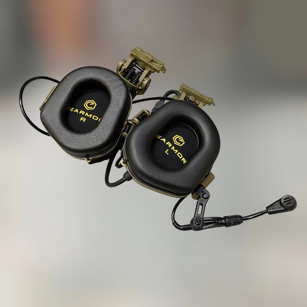 Навушники Earmor M32 Mod3 c кріпленням на шолом HD-ACC-08, активні, зі знімним мікрофоном та гарнітурою, Койот 244822-244391 фото
