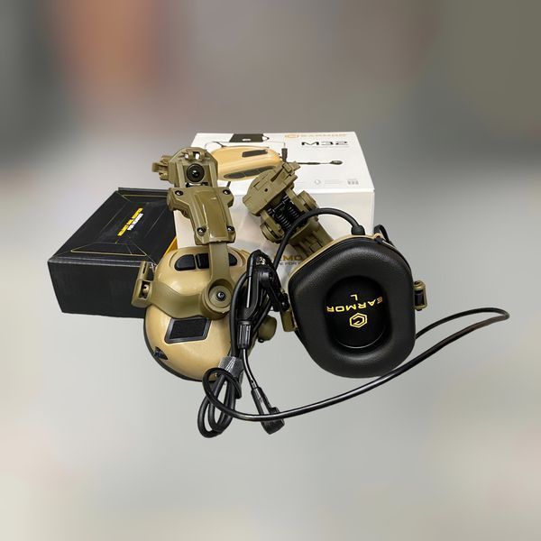 Навушники Earmor M32 Mod3 c кріпленням на шолом HD-ACC-08, активні, зі знімним мікрофоном та гарнітурою, Койот 244822-244391 фото