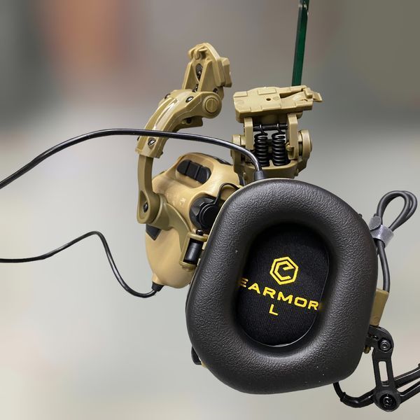 Навушники Earmor M32 Mod3 c кріпленням на шолом HD-ACC-08, активні, зі знімним мікрофоном та гарнітурою, Койот 244822-244391 фото