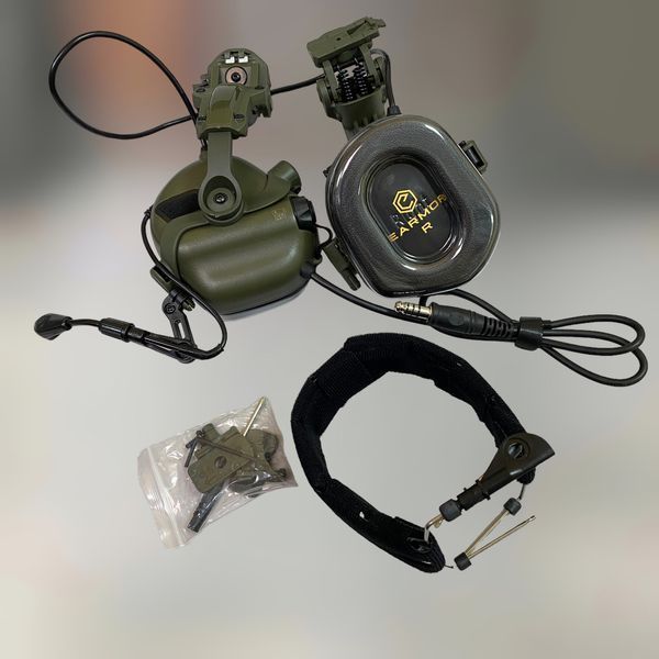 Наушники Earmor M32 Mod3 c креплением на шлем HD-ACC-08, активные, со съёмным микрофоном и гарнитурой, Олива 244821-244442 фото
