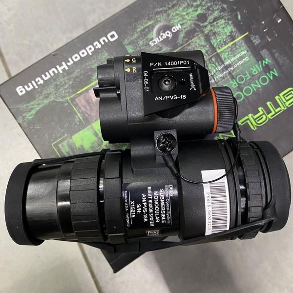 Монокуляр нічного бачення Spina optics PVS-18, 1х32, цифровий, кріплення на шолом + на Пікатінні + підсумок 244738 фото