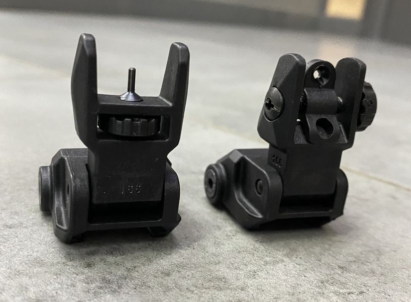 Мушка та цілик низькі, DLG TACTICAL (DLG-166), колір Чорний, знімні на Picatinny, відкидні 241714 фото