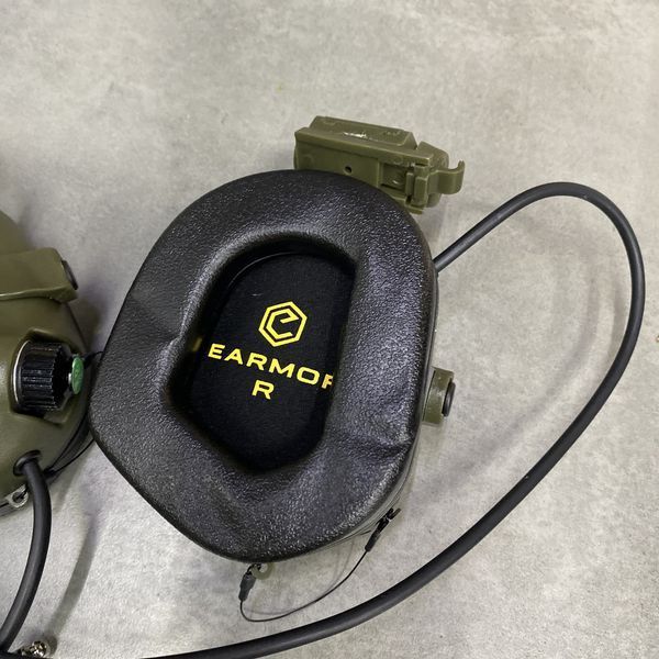 Наушники тактические Earmor M32X Mark3, активные, с креплением на шлем и съёмным микрофоном, цвет Олива 243816 фото