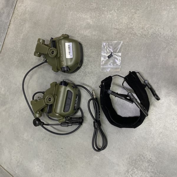 Наушники тактические Earmor M32X Mark3, активные, с креплением на шлем и съёмным микрофоном, цвет Олива 243816 фото