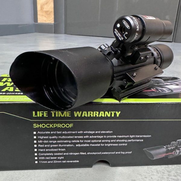 Оптичний приціл SPINA OPTICS M9 LS3-10x42E з ЛЦВ, 3-10x42, червоний лазер 245569 фото