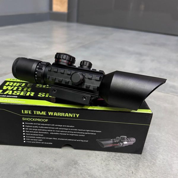 Оптичний приціл SPINA OPTICS M9 LS3-10x42E з ЛЦВ, 3-10x42, червоний лазер 245569 фото