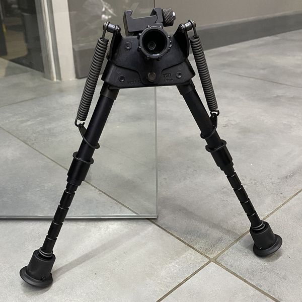 Сошки Harris Bipod S-BRMP на Picatinny, 152-229 мм, шарнирная база, подпружиненные ножки 243401 фото