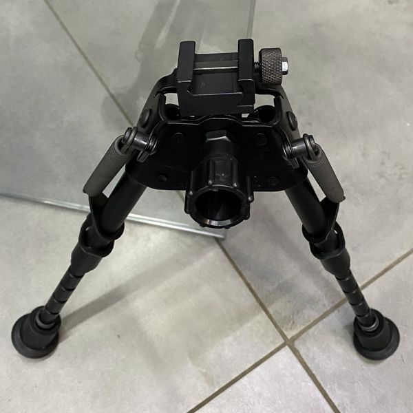 Сошки Harris Bipod S-BRMP на Picatinny, 152-229 мм, шарнирная база, подпружиненные ножки 243401 фото