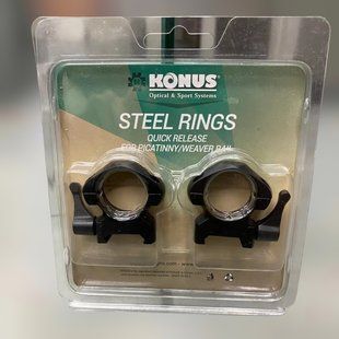 Кріплення для прицілу KONUS STEEL-QR &ndash; швидкознімні кільця 25.4 мм, середні, на планку Пікатінні/Вівера&nbsp;(#7407) 241209 фото