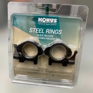 Кріплення для прицілу KONUS STEEL-QR &ndash; швидкознімні кільця 30 мм, низькі, на планку Пікатінні/Вівера&nbsp;(#7411) 241208 фото