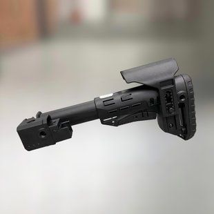 Складаний приклад DLG TACTICAL DLG-130-052 з трубкою Mil-Spec DLG-147, Чорний, з рег. підщочником, антабка на 2 сторони 242242-241774 фото