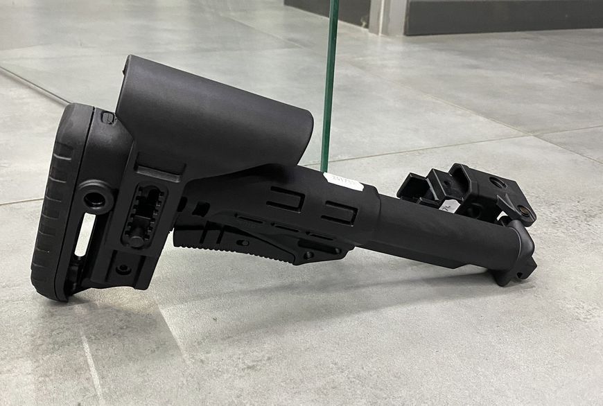 Складаний приклад DLG TACTICAL DLG-130-052 з трубкою Mil-Spec DLG-147, Чорний, з рег. підщочником, антабка на 2 сторони 242242-241774 фото