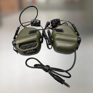 Навушники тактичні Earmor M32H Mod3, активні, з кріпленням на шолом і знімним мікрофоном, NRR 22, колір Олива 243814 фото