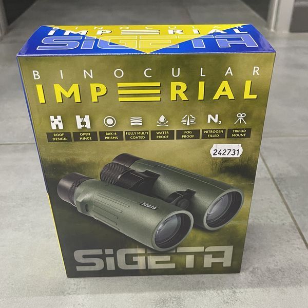 Бинокль SIGETA Imperial 12x50, Черный, светосила 16.8, Roof, водостойкий,&nbsp;чехол, нашейный ремень 242731 фото