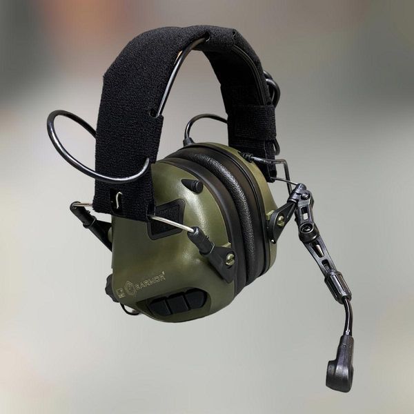 Наушники тактические Earmor M32 Mod3, активные, со съёмным микрофоном и гарнитурой, цвет &ndash; Олива 244821 фото