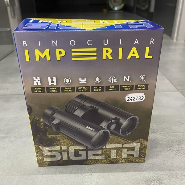 Бинокль SIGETA Imperial 10x42, Черный, светосила 17.6, Roof, водостойкий,&nbsp;чехол, нашейный ремень 242732 фото