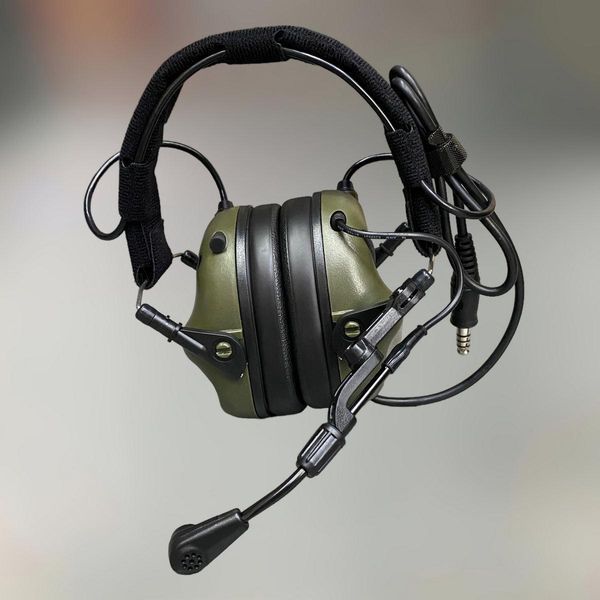 Наушники тактические Earmor M32 Mod3, активные, со съёмным микрофоном и гарнитурой, цвет &ndash; Олива 244821 фото
