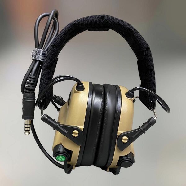 Наушники тактические Earmor M32 Mod3 Койот, активные, со съёмным микрофоном и гарнитурой, активные наушники военные 244822 фото