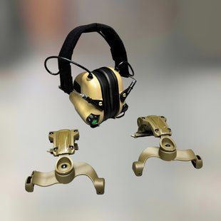 Наушники Earmor M31 Mod3 с креплением на шлем HD-ACC-08 Койот, активные наушники с адаптером чебурашка 243810-244391 фото