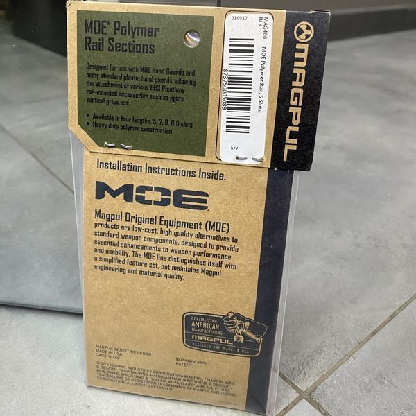 Планка Magpul MOE Polymer на 5 слотів, Weaver/Picatinny, колір Чорний 243345 фото